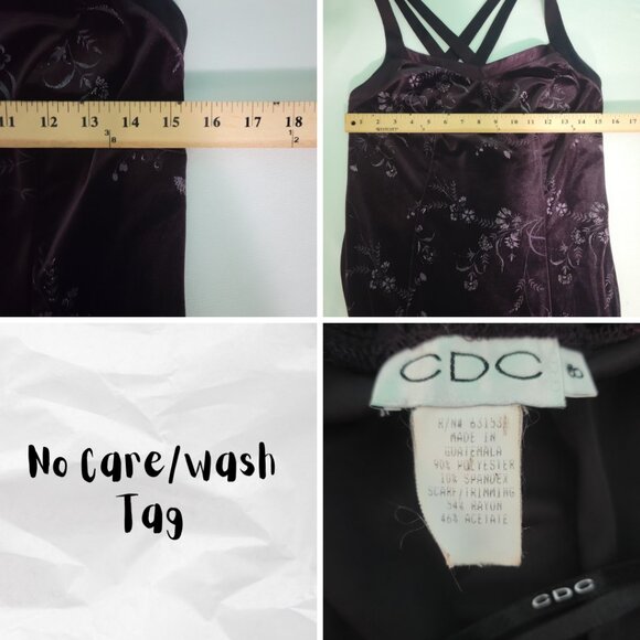 Vtg Y2k Whimsigoth Metallic Floral Velvet Halter Maxi Dress Plum CDC 8 - Picture 12 of 16